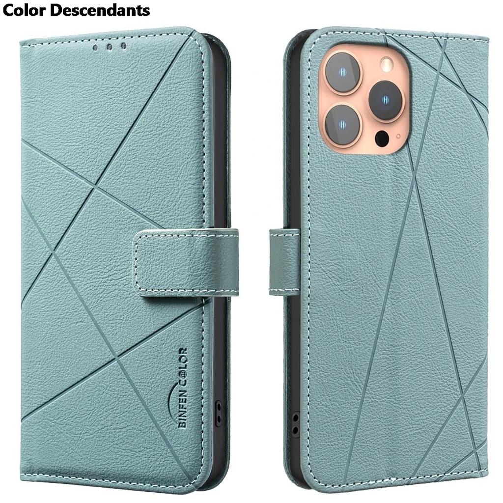 Flip Wallet Leather Cards Solt Book Case For iPhone 16 Pro Max 15 Plus 14 13 12 11 16E Embossed Lines Bag Business Phone Cover