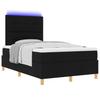 LED Box Spring Bed with Headboard Black 120 X 190 Cm Fabric