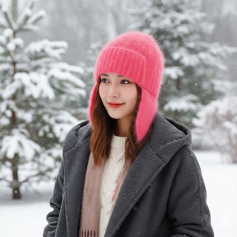Soft Plush Ear Protections Faux Furs Cold Weather Cap Windproof Earmuffs Unisex Design Winter Earflap Hat Soft Knit Cap