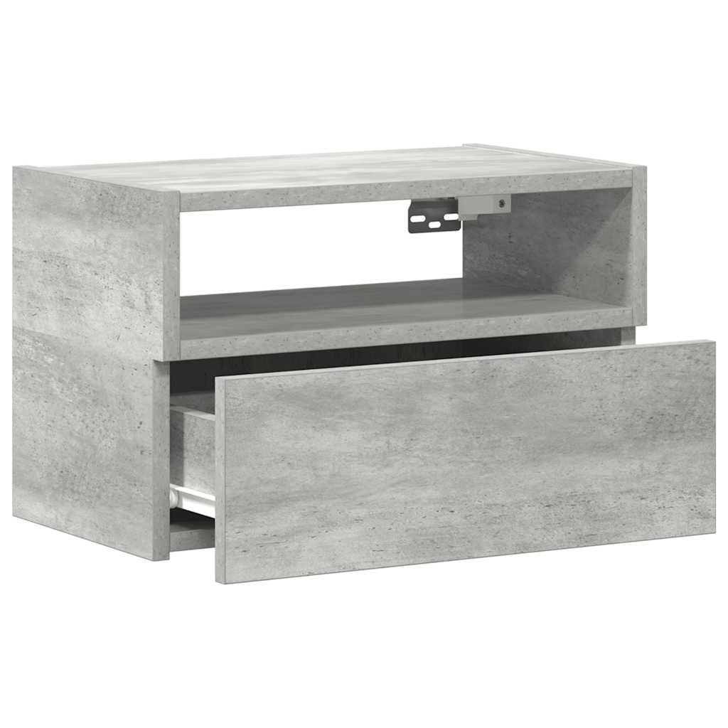 Vidaxl Wisząca Szafka Nocna, Szarość Betonu, 45X26X28,5 Cm
