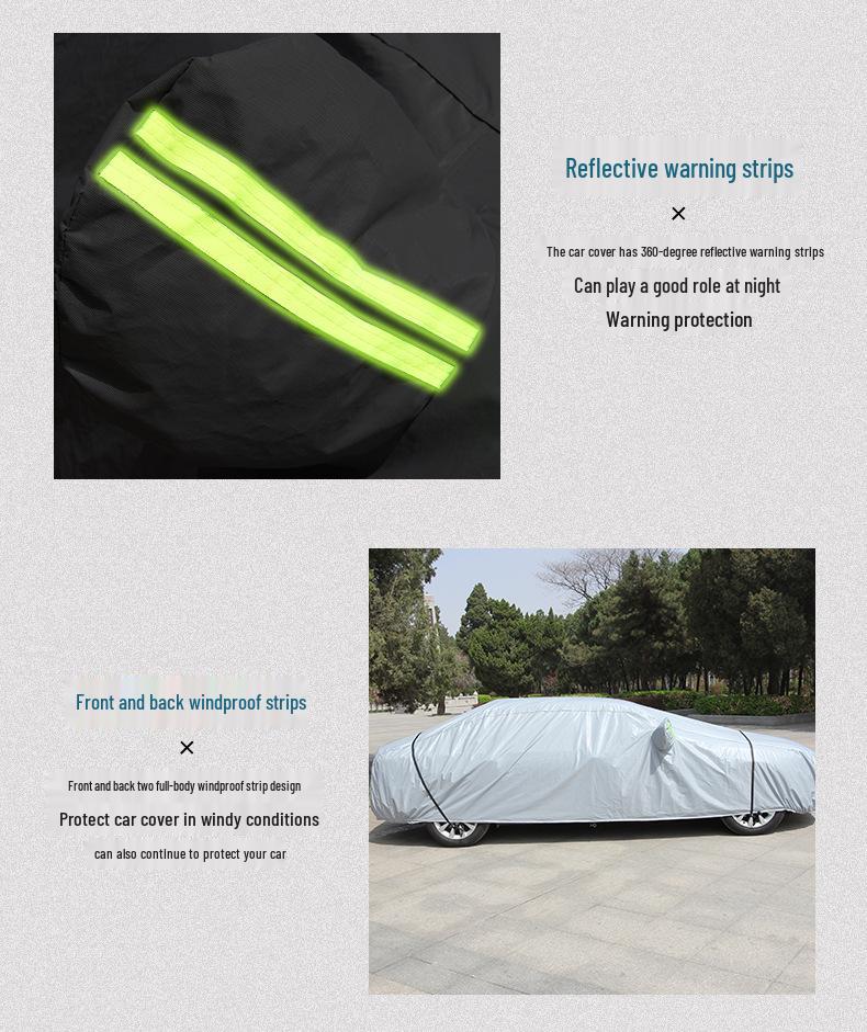 Thickened Cotton Flannel Car Cover with Snow, Rain, Sun Protection & Heat Insulation