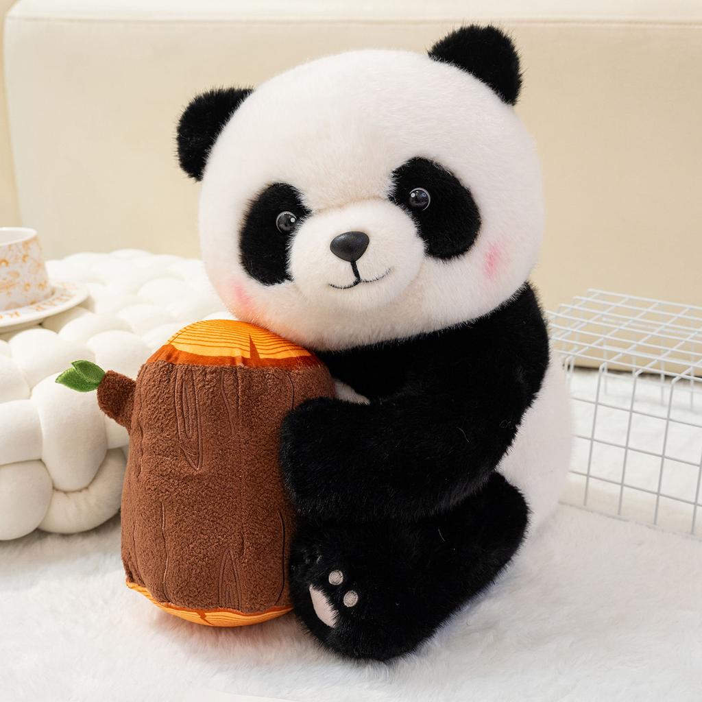 Kawaii Panda With Bamboo Leaf Soft Stuffed Favorite Giant Panda With Fruit Dolls Birthday Christmas Gifts Presents