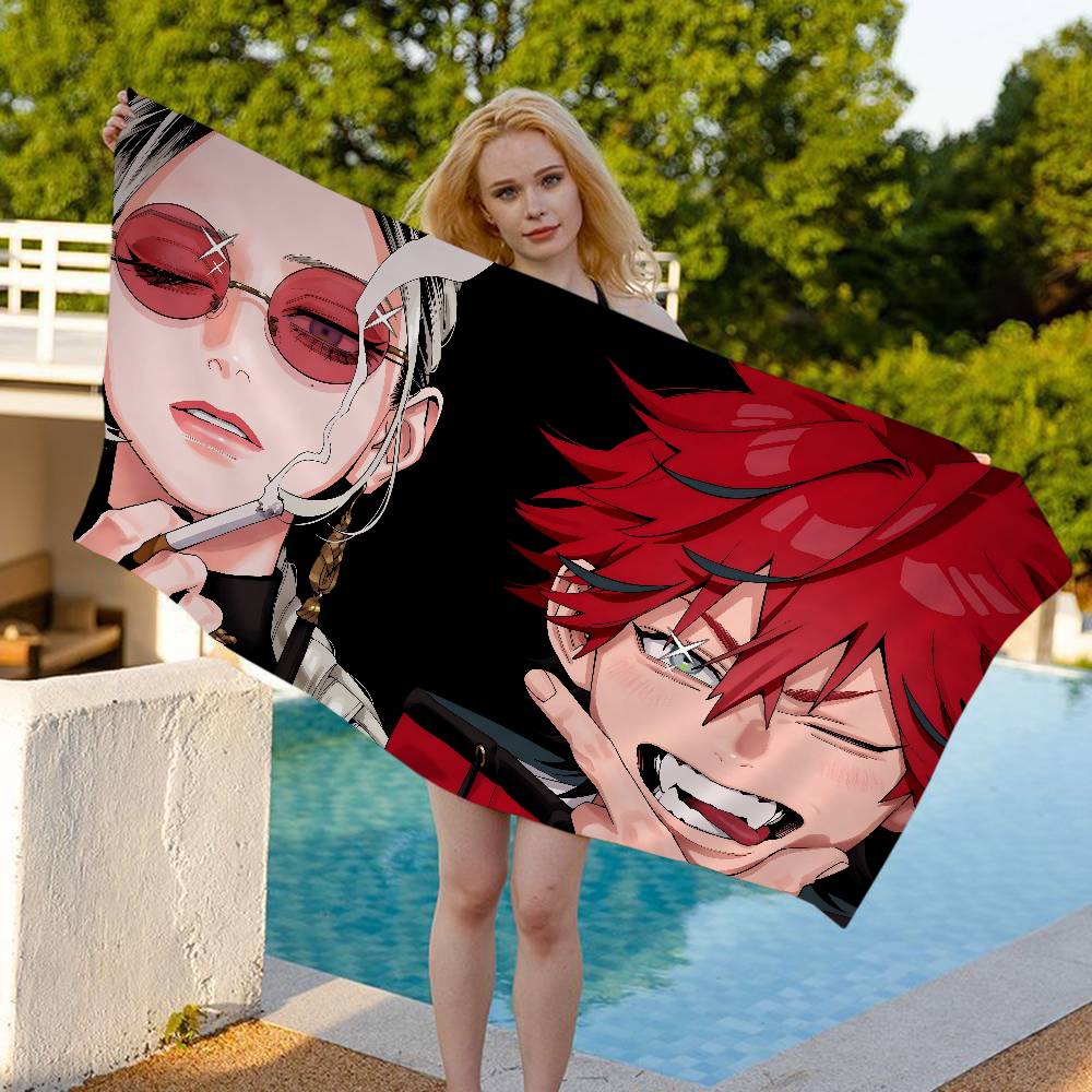 Anime G-GokurakugaiS Microfiber Blanket Quick Drying Beach Towels Oversized Printing Super Absorbent Pool Towel Blanket