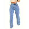 Plus-size Loose-leg Jeans for Women's High-Waisted Wide-Leg Light Wash Jeans Casual Street Style Wide-Leg Denim Pants for Women