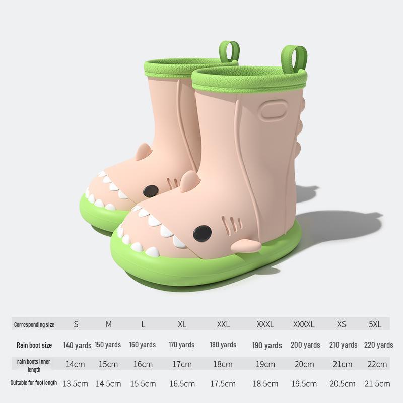 

Adorable Shark Raincoat & Boots Set for Kids - Waterproof Cartoon Outerwear 2025 Style Boots 170 (Fits foot length 16.5cm)