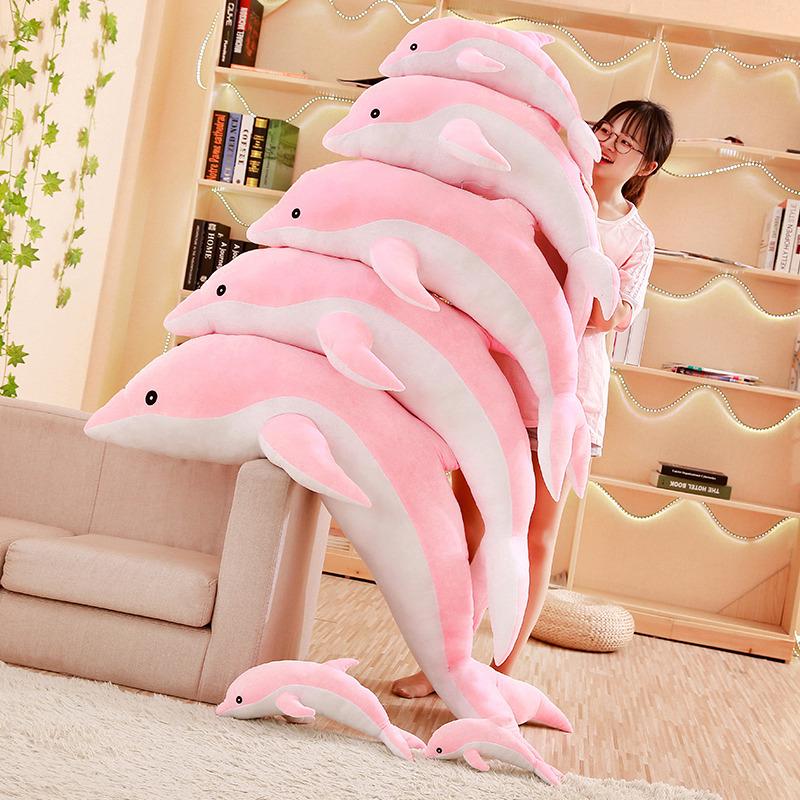 Dolphin Plush Pillow: Large, Soft Hugging Toy for Sleep - Perfect Gift for Birthdays, Christmas, Valentine's Day