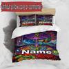 3pcs Duvet Cover Set (1*Duvet Cover + 2*Pillowcase, Without Core), Custom Name Teenage Ninja Turtles Pattern Bedding Set, Home Bedroom Decor Gift