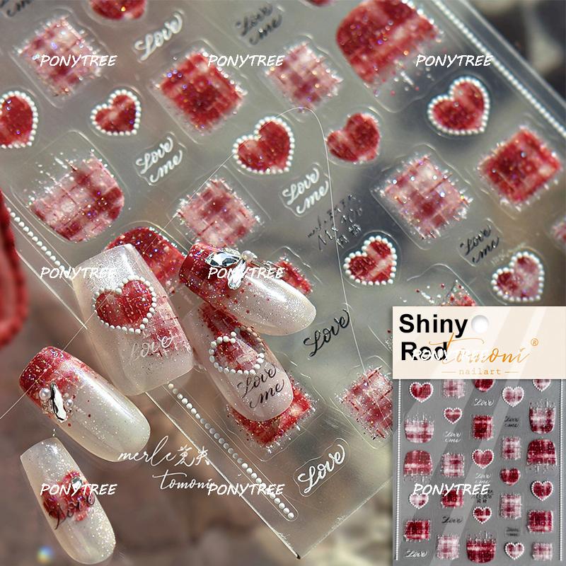 Delicate White Lace Bowknot Simulated Fabric Ribbon Silver Stamped Noble Rhinestone 5D Adhesive Nail Art Sticker Manicure Decal