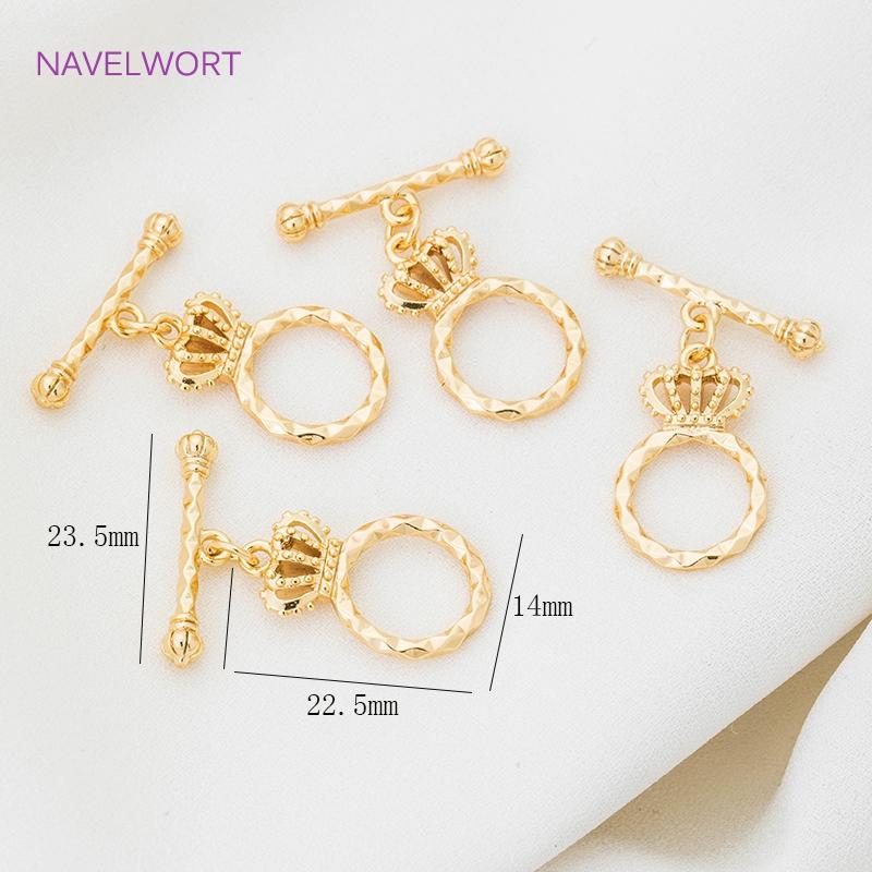 18K Gold Plated Round Heart Flower Shape OT Toggle Clasps, End Connector Clasps Accessories For DIY Jewelry Making Findings