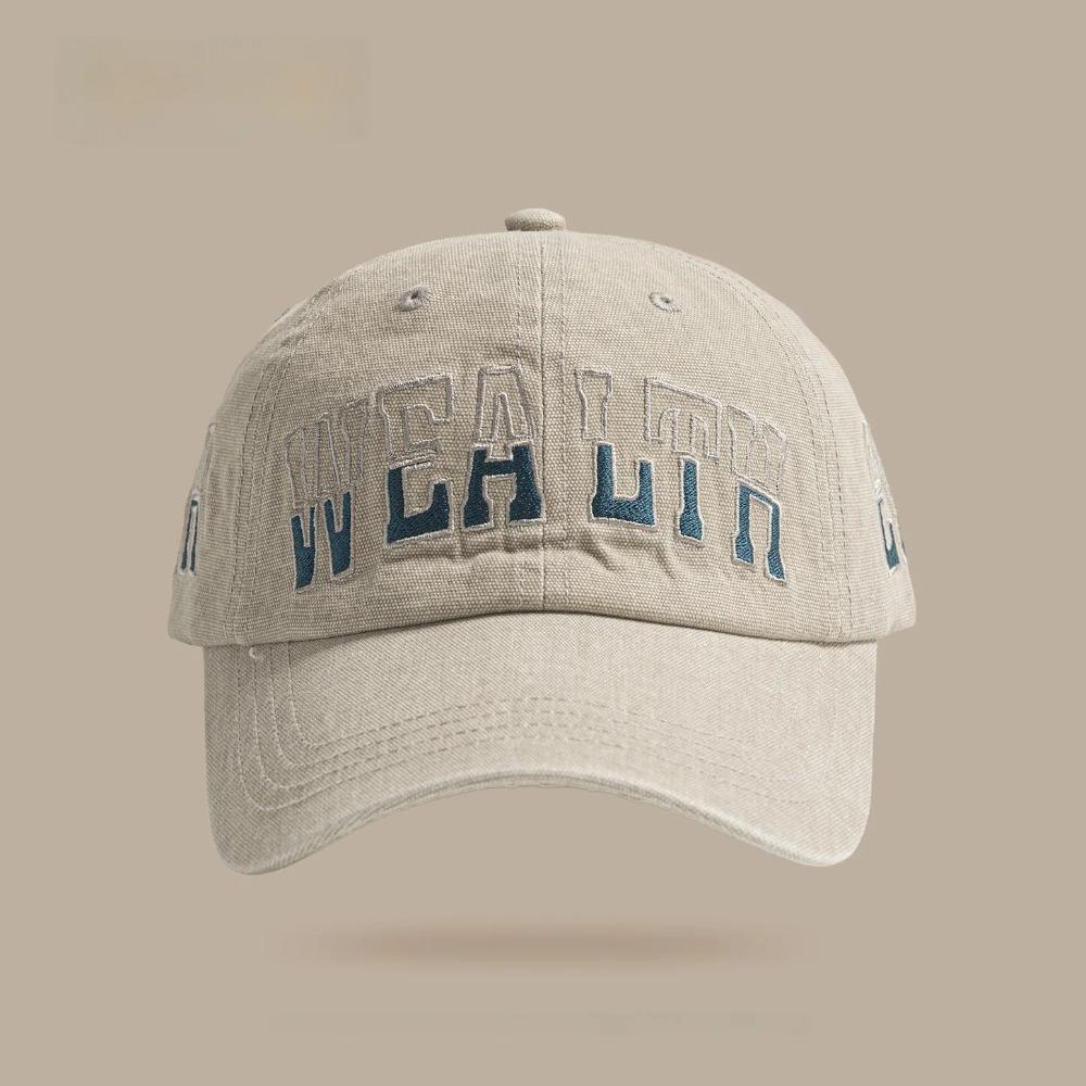 Retro Washed Baseball Cap for Men Women, Polyester Material with Letter Design, Adjustable Strap Closure,Suitable for Daily Wear