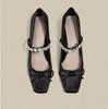 Fashion Spring summer new butterfly knot thick single shoes square toe shallow mouth fashionable elegant simple versatile high heels