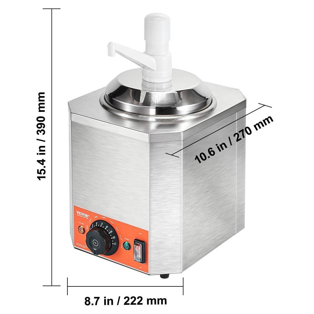 650W/1300W Stainless Steel Electric Cheese Dispenser Commercial Hot Fudge Warmer Plastic Double Pumps Dispenser