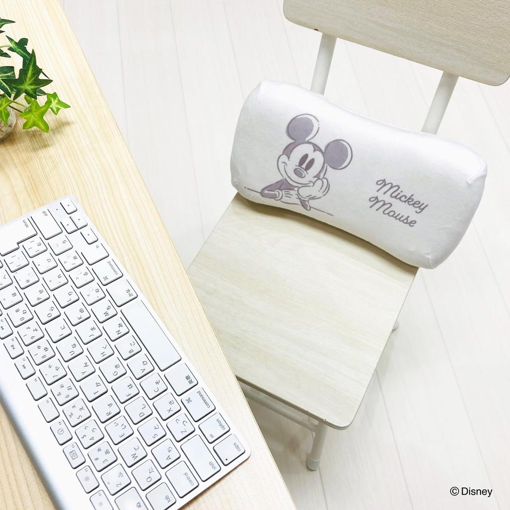 MORIPiLO Morishita Memory Foam Pillow Mickey Mouse 15x31cm Waist Rest Back Support Stuffed Toy Cushion Disney Character Goods Pastel Gray 4621191