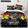 Game King Queen Duvet Cover 3D Black Game Handle Bedding Set for Kids Teens Boys Man Gamer Bedroom Decor Quilt Cover Pillowcase