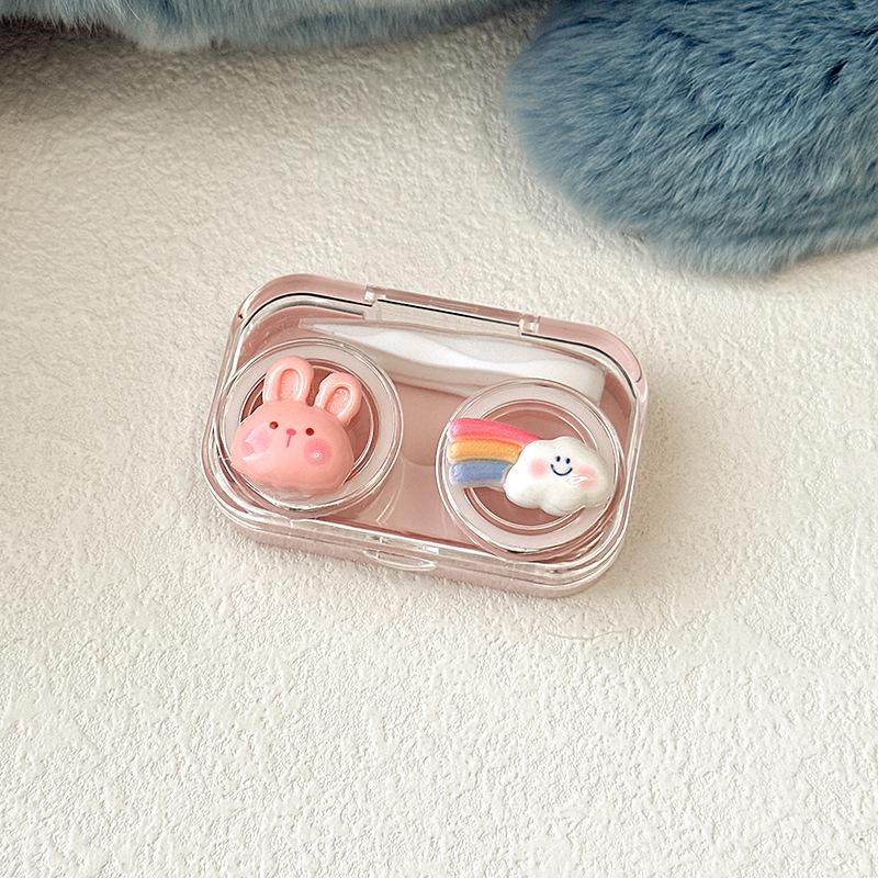 

Portable Cartoon Contact Lens Case with Twist-Free Flip-Top Lid