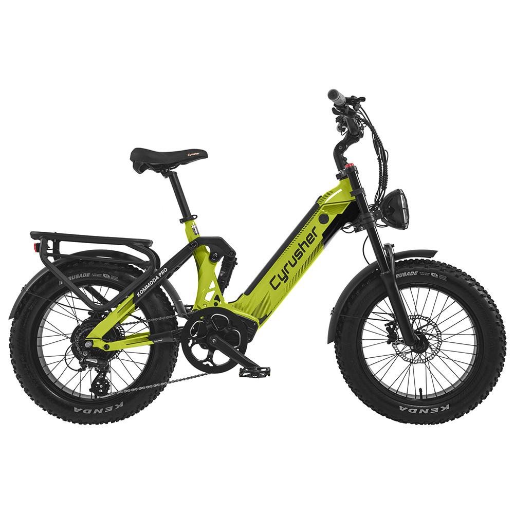 Electric Bicycle Cyrusher Kommoda Pro 20" Fat Tire 250W Motor Fully Suspended Adult Electric Bike 52V 20AH Dual Hydraulic Brake Max Load 150Kg