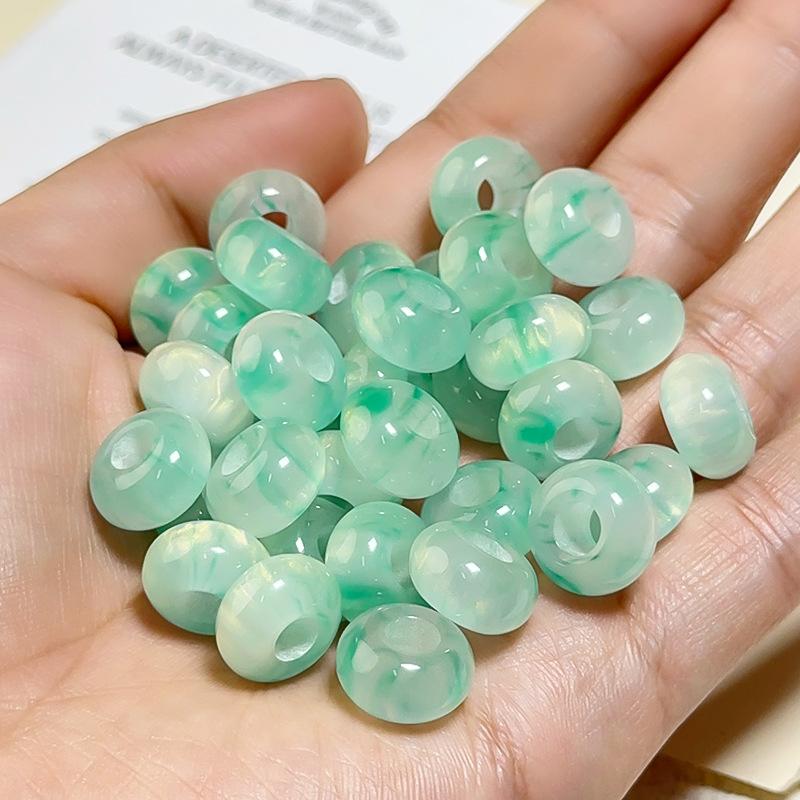 14x8mm Sparkle Resin Beads 10pcs Big Hole DIY Charms Halation Texture Earrings Bracelet Necklace Handicrafts for Jewelry Making