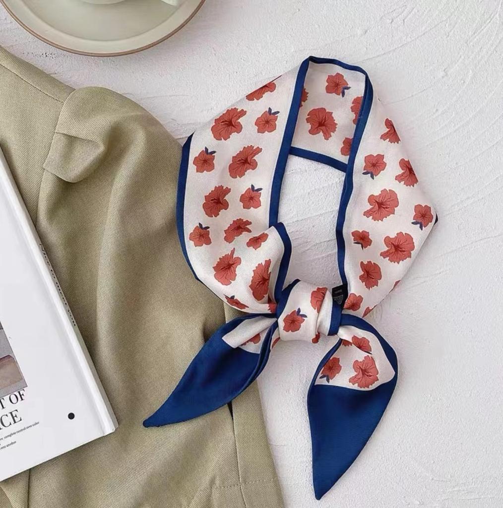 Qiandongge Seidenschal Stirnband Retro Weiblichkeit Gebundener Pferdeschwanz Schleife Band Stirnband Streamer Stirnband Mori Serie