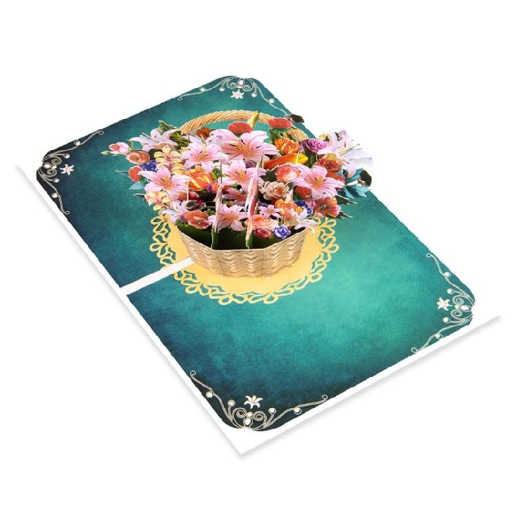 3D Greeting Card with Color Butterfly/Flower Busket Theme Optional for Birthdays, Anniversaries, and Holidays