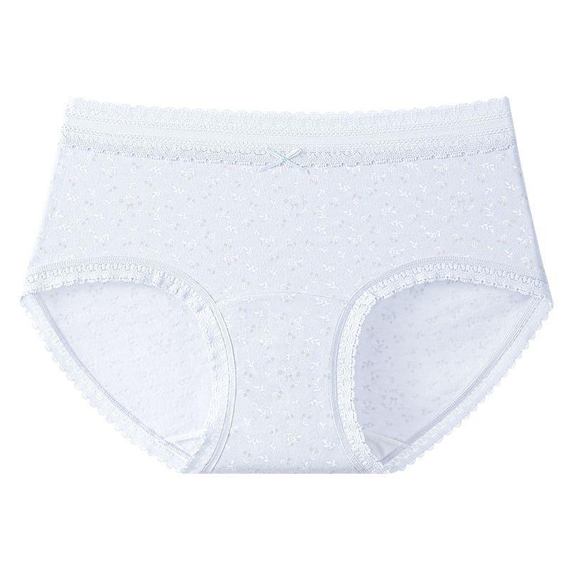 Girl Spring and Autumn Sweet Lace Edge High Play 10A Antibacterial Crotch Waist Triangle Briefs