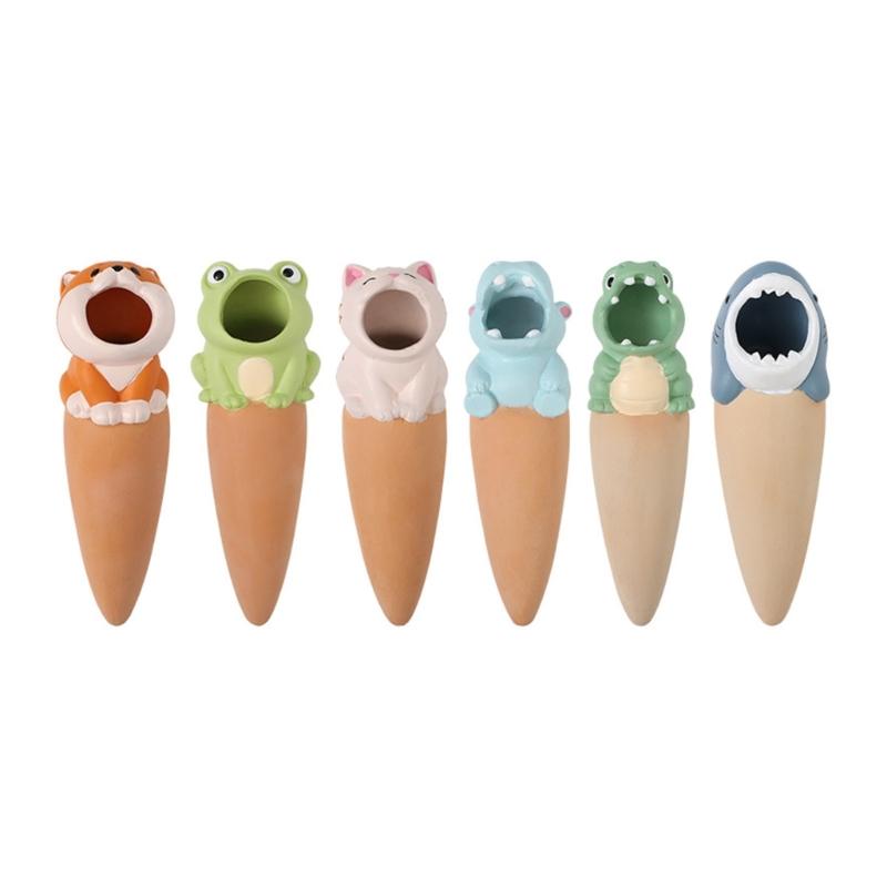 Clay Pot Waterer Set of 6 for Herbs and Small Containers, Top Fill Watering Stakes for Busy Schedules and Daily Use Around Pots Indoors