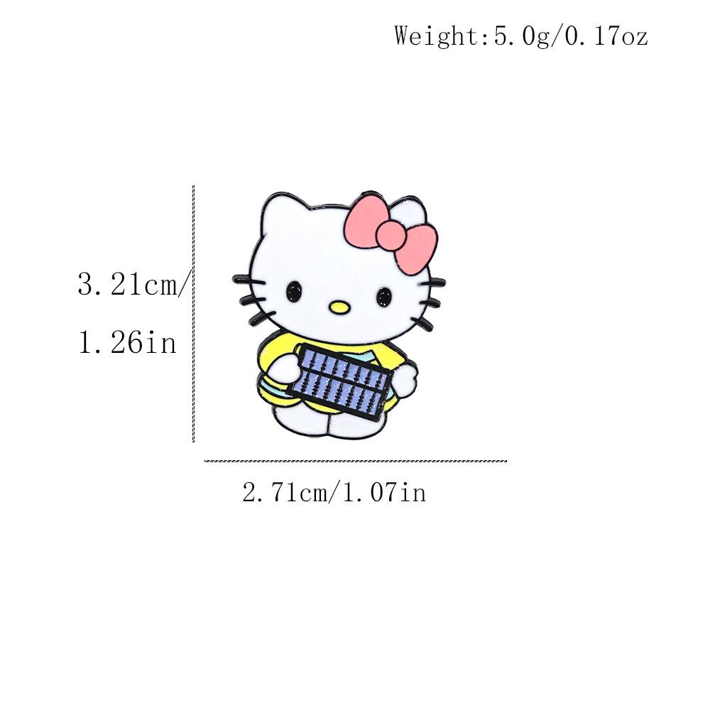 Cute KT Cat Brooch: Cartoon Metal Badge & Alloy Pin with Drip Glaze