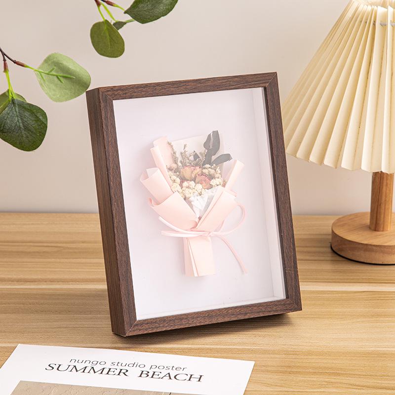 Suport foto acrilic DIY cu flori uscate - Disponibil în dimensiuni de 5 cm, 8 inci, 10 inci, A4 pentru expunere pe masă.