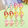 Set of 12 Colorful Resin Mermaid Charms for DIY Jewelry