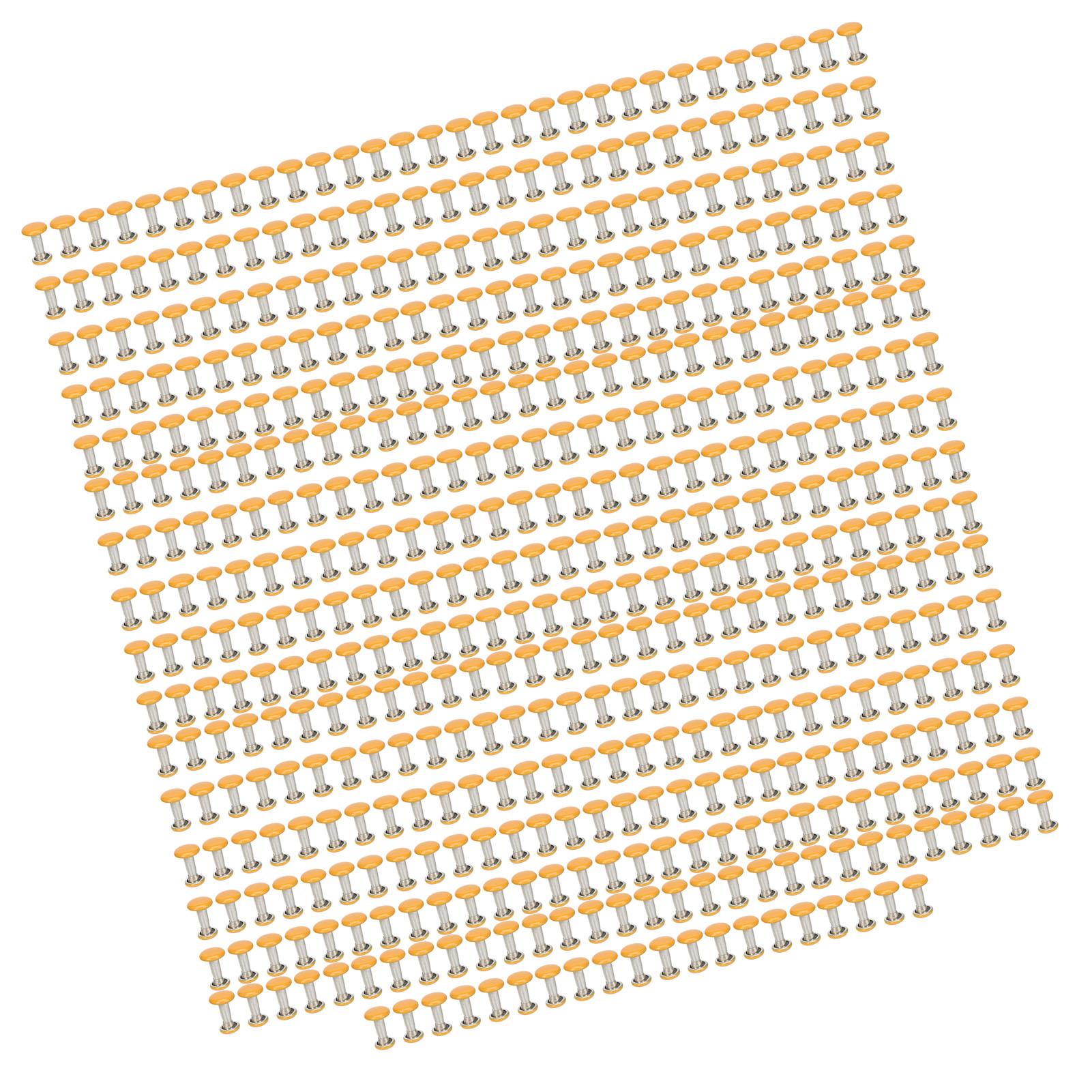 

500 Sets Metal Studs Rivets 6x8mm Iron High Hardness Strong Luster Studs Rivets for DIY Leather жёлтый