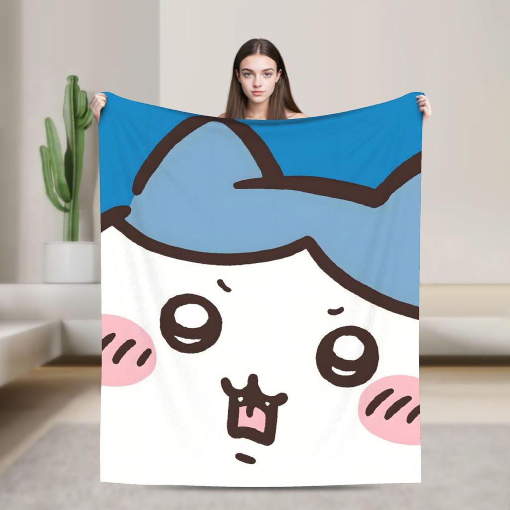 Cute Kawaii C-ChiikawaS Cartoon Movie Blanket Camping Flannel Throw Blanket For Couch Bed Warm Soft Design Quality Bedspread