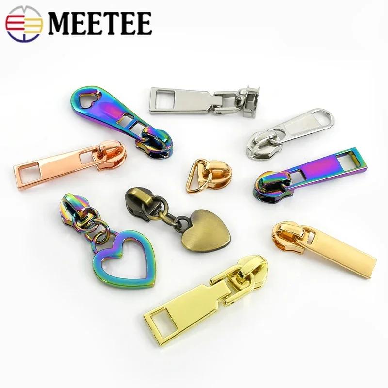 5-30Pcs Meetee 5# Nylon Zipper Puller Down Jackets Bags Zippers Sliders Garment Zips Head Repair Kits DIY Sewing Accessories
