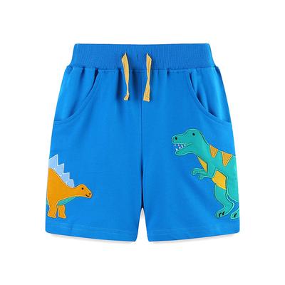 Boys' Shorts with Cartoon Dinosaur Embroidered Patches Summer New Arrival Mid-Length Shorts for Younger Children