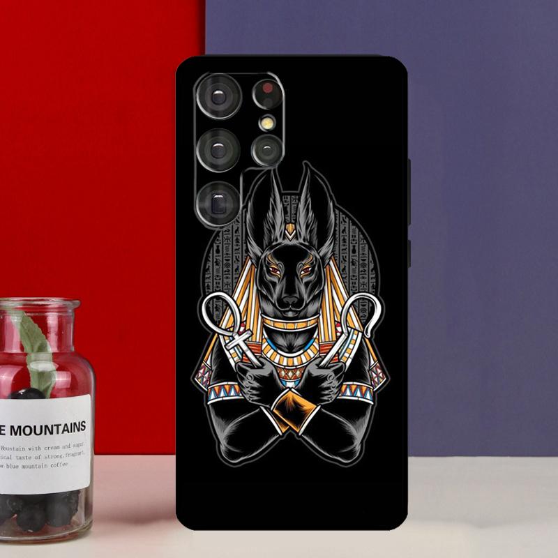 Egypt Nefertiti Anubis Ankh Funda Case For Samsung Galaxy S25 Ultra S9 S10 S20 FE S21 S22 S23 Plus S24 Ultra Phone Cover
