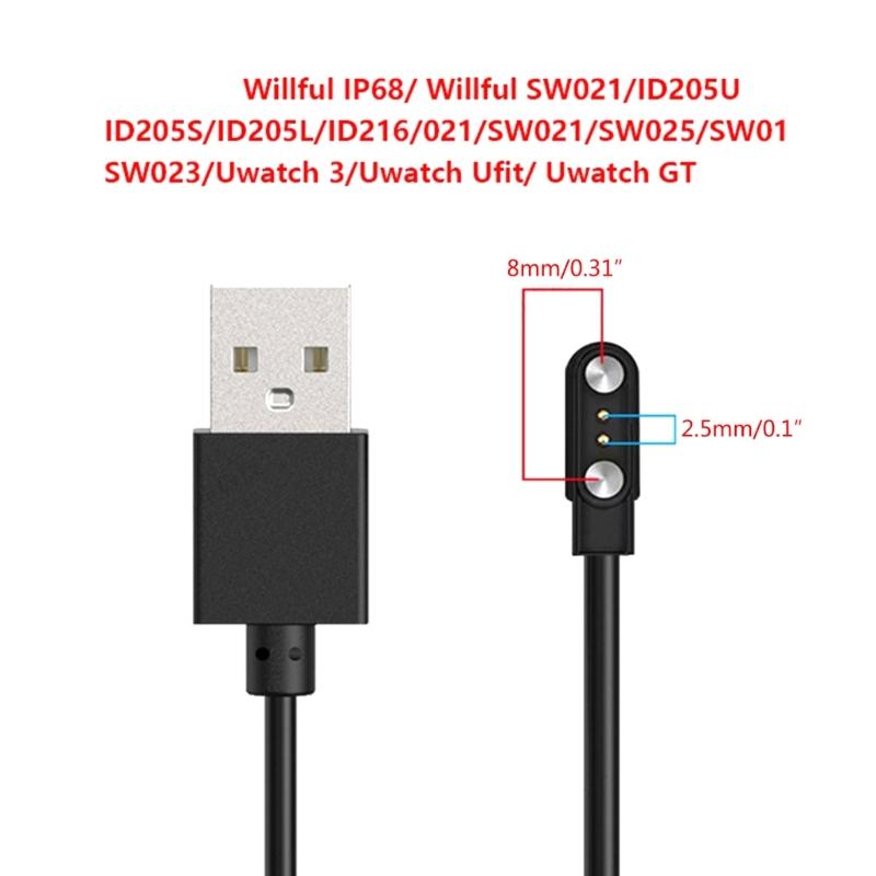 Oplaadkabel Vervanging voor Willful IP68/Willful/SW021/ID205U/ID205S Magnetische USB Oplaadkabel voor Smartwatch