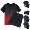 2Pcs/Collection Men Everyday Sport Outfit O-Neck Short Sleeve Tops Elastic Waistband Wide Leg Pockets Everyday Shorts Collection Ice Silk Quick-Dry