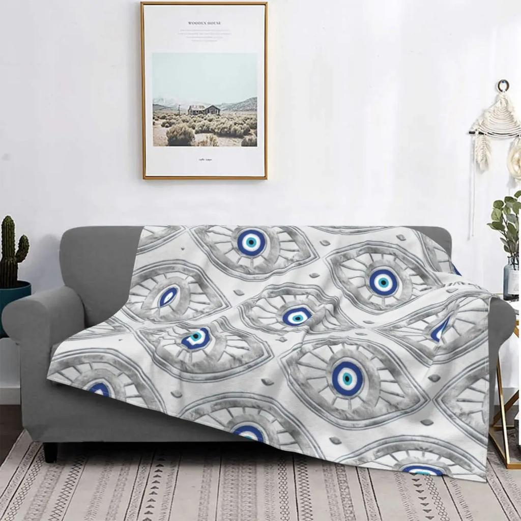 Bohemian blue eyes Printed Blanket for Sofa Bed Travel Camping Living Room Office Conditioning Blanket for All Seasons Gifts