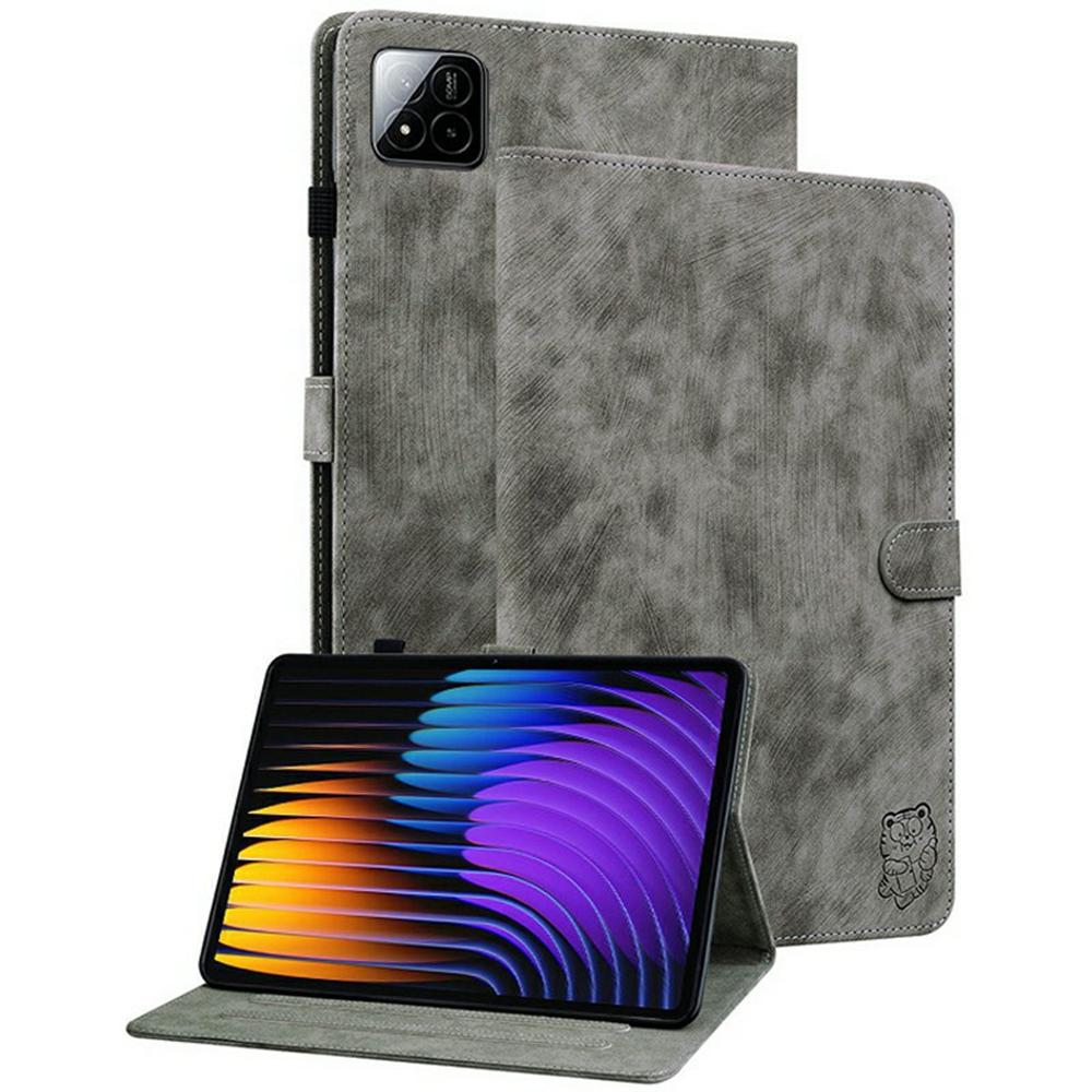 

For Xiaomi Poco Pad X1/Pad 8 Pro/Pad 8/Pad 7 Pro/Pad 7 Cases Tiger Imprint Anti-Scratch PU Leather Tablet Cover A