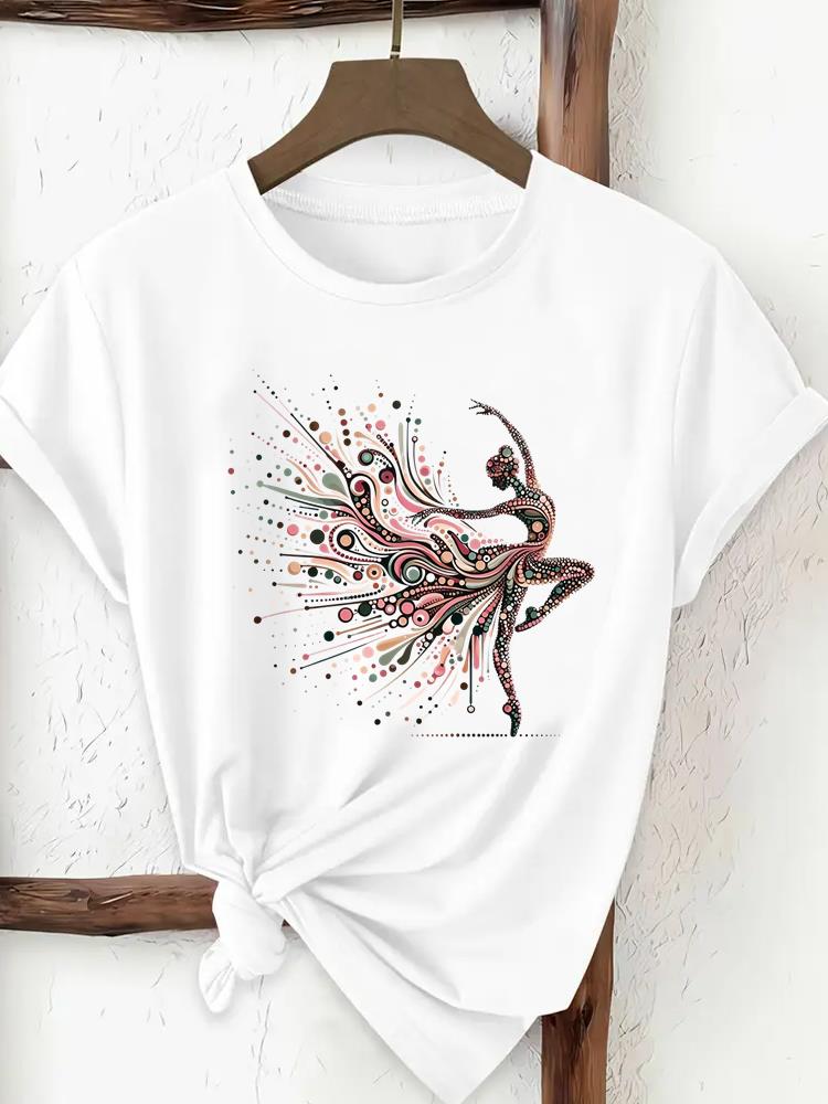 (Asian Size) Print Tee Top Women Woman Fashion Clothing T Shirt  Female Sweet Butterfly Style Short Sleeve Graphic T-shirts