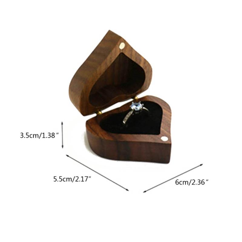 Vintage Wood Box Versatile Wedding Rings Box Charming Jewelry Presentation Box Wood Material Rings Accessories for Rings