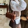 Women Fashion PU Leather Pillow Top Handle Shoulder Bags Retro Solid Color Underarm Bags With Small Purse Female Handbags ARI