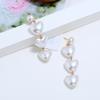 1 Pair Fashion Heart-shaped Long Dangle Earrings for Women Jewelry