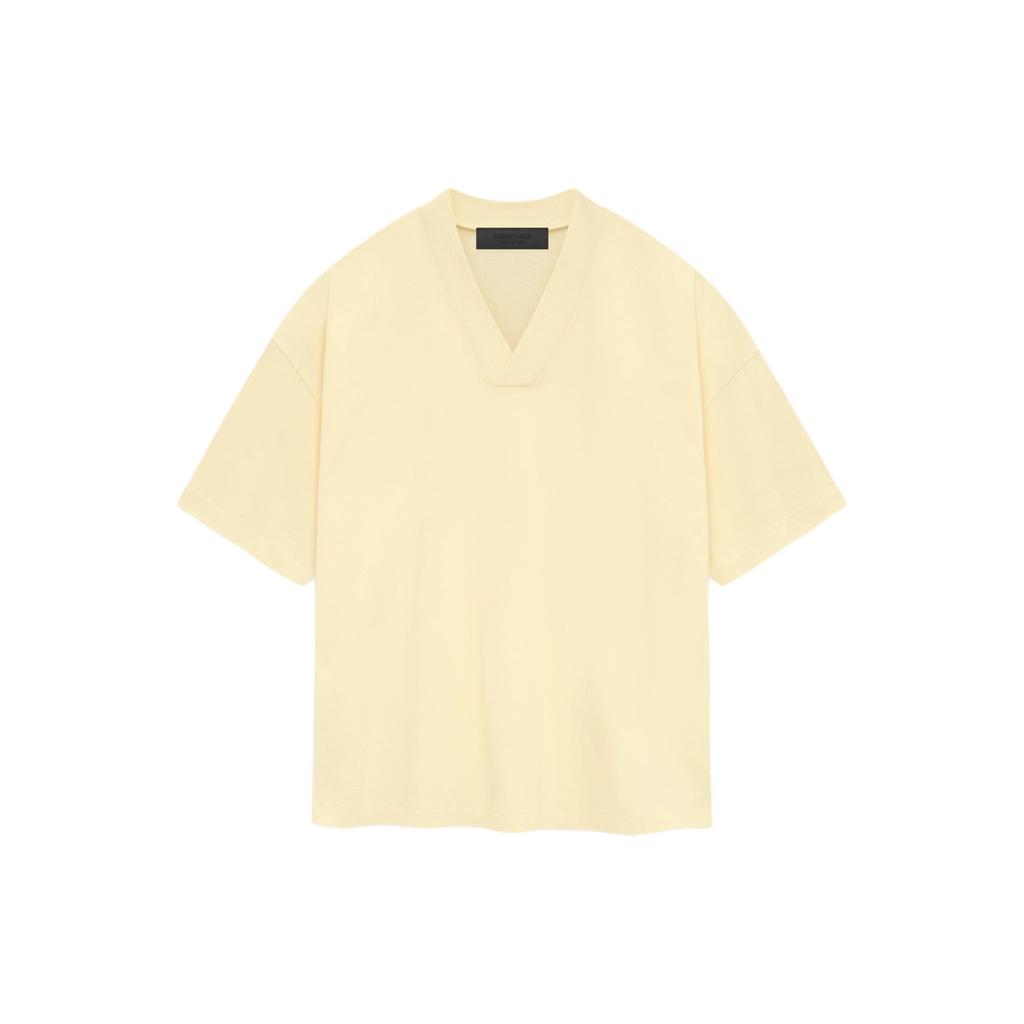 Fear of God Essentials V Neck T-Shirt Garden Yellow Unisex Tops 125SP244211F