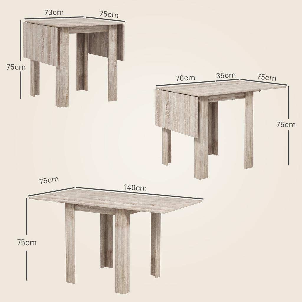 Four-Seater Drop Leaf Dining Table - Wood Effect