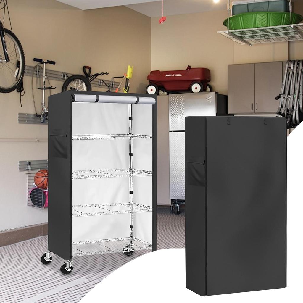 Shelf Dust Cover Black Shelf Dust Cover Household Items Rack Dust Cover Waterproof Oxford Cloth Shelf Protective Cover