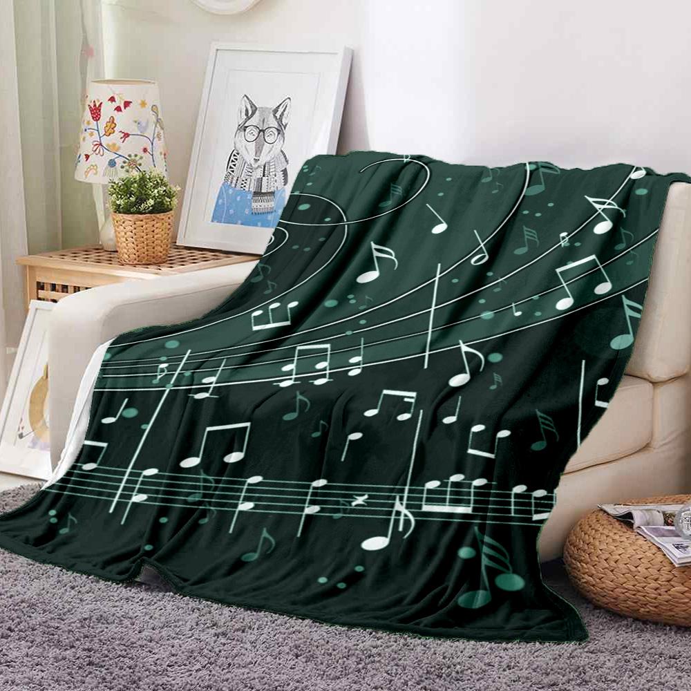 Melodic Notes Flannel Blanket Throw Blanket Soft Warm Sofa Bed Camping home Decor Unique Christmas Gift C9261652