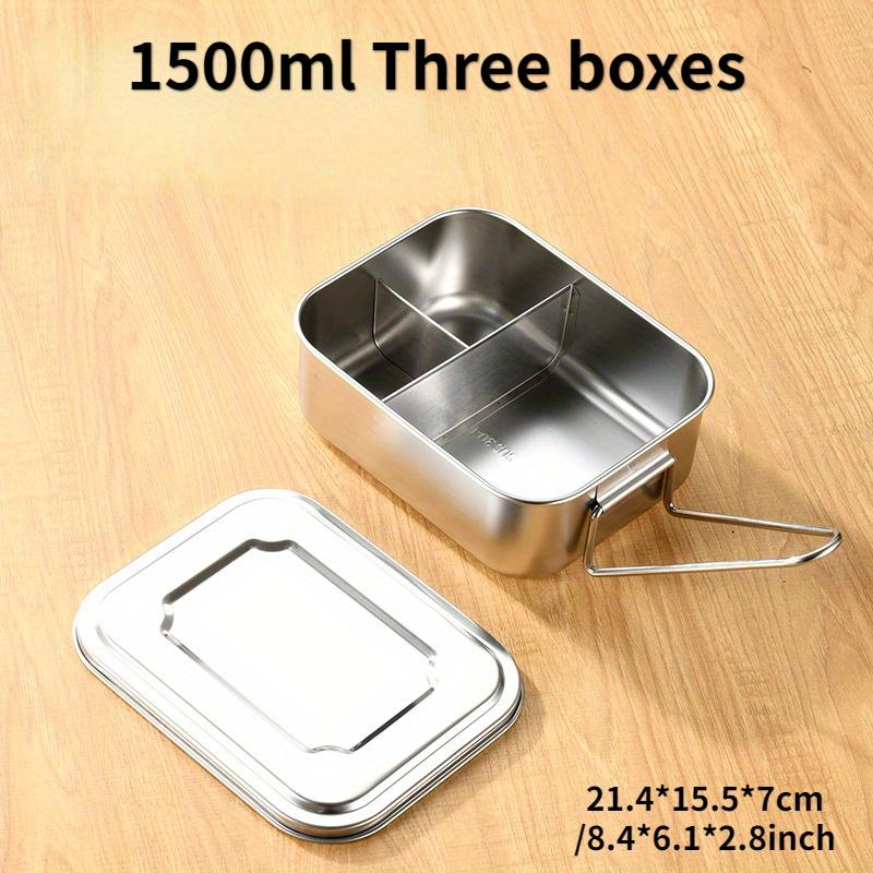 1PC Vintage Stainless Steel Lunch Box Break and Leak Proof Lunch Box Food Grade 304 Stainless Steel Steamed Lunch Box Work Student