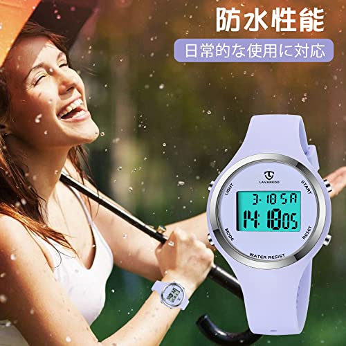 Stylish, Waterproof Digital Wristwatch for Girls and Children. Simple and Versatile Sports Watch with Alarm, Date, Day of the Week, Stopwatch, and LED