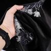 Heavy Industry Embroidery Sequins Velvet Plus-Size Black A-line Winter Skirt