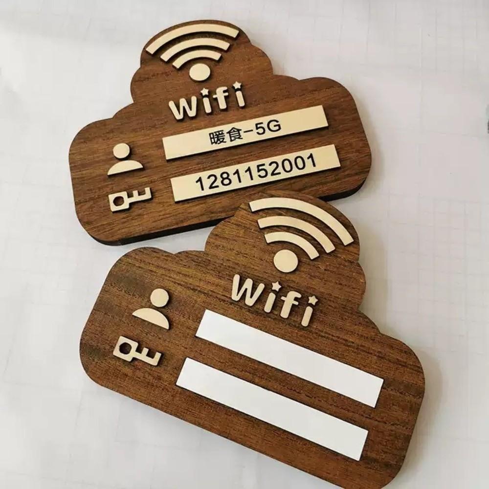 Wooden WiFi Password Sign Wall Mounted Wireless Network Indicator Plaque  Home Decor