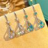 Fine New 925 Silver Luxury Crystal Zircon Earrings Charms for Woman Cute Engagement Wedding Jewelry Gift